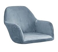 JNTFNE Luxury Velvet Dining Chair Slipcovers Set of 4 Stretchy 300g Fabric Curved Back Accent Armrests Office Kitchen Protector Grey Blue Color Stylish Furniture Cover for Room