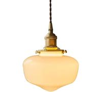 JNTFNE Modern Minimalist Chandelier Milky White Glass Shade Pendant Light Adjustable Rope Ceiling Fixture for Kitchen Island Living Room Bedroom Bedside Dining Hallway Hanging