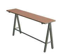 JNTFNE Outdoor Bar Table, Rectangular High Pub Table with Metal Frame for Garden, Backyard, Balcony