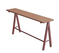 JNTFNE Outdoor Bar Table, Rectangular High Pub Table with Metal Frame for Garden, Backyard, Balcony