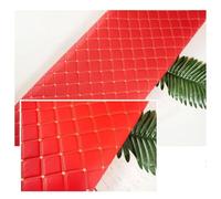 JNTFNE Quilted Faux Leather Vinyl PVC Fabric Waterproof Diamond Stitch Padded Cushion Linen Wadding Backing Upholstery(Red,1.6x2m)
