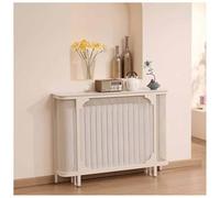 JNTFNE Radiator Cover With Marble Top -Metal Frame Decorative Ventilated Box Pipe Concealer Stylish Home Decor Solution(White,140x25x90 cm)