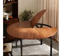 JNTFNE Round Solid Wood Tabletop - Sturdy Four-Fold Design, Space-Saving Large Surface for Home Dining and Restaurants, 47.2-86.6 Inch Diameter