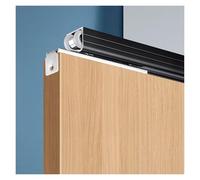 JNTFNE Sliding Barn Door Closet Hardware Track Kit Aluminium System, 2m 3m 150 210 240cm Long Heavy Duty Commercial Hanging Rail for Pocket Door/Bypass Doors, Custom Size(Black,Length-3.2m)