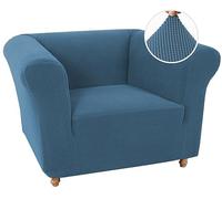 JNTFNE Stretch Sofa Cover Non-Slip Stain Resistant, 1 Seater with Armrests Soft Fabric(Blu Polveroso,1 seat)