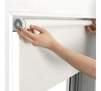 JNTFNE Thermal Blackout Roller Blind No Drill,White Waterproof Fabric Privacy Windows Blinds,UV Protection Tension Shades for Home Ofiice Bathroom,Custom Color,Width x Height (80cm x 140cm)