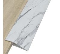 JNTFNE Threshold Transition Strip 1cm-2cm Rise Floor Transition Strip Marble/Wood Grain Rubber Threshold Ramp Doorway Edge Trim for Wood Tile Floor(White,15mm)