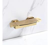 JNTFNE Wall Mounted Waterfall Bath Taps Hot and Cold Brass Bath Mixer Tap Waterfall Bathtub Faucet Brushed Gold