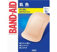 JNTL Consumer Health Band-Aid Skin color L size 10 pads First-aid bandage (standard type) First Aid Supplies The "oval shape" is adopted to provide a