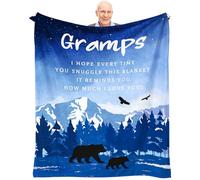Jnufoju Gramps Gifts Throw Blanket 60 x 50 Inch, Birthday Gifts for Gramps from Grandkids, Gramps Gifts from Grandchildren, Gift for Grandpa from Grandson Granddaughter