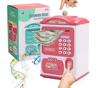 JNUYISW Electronic Piggy Bank, Money Bank With Password Protection, Mini Atm Money Box, Coin Cash Banks Money Saving Box For Kids Ages 3-12, Great Gift For Boys Girls Birthday Thanksgiving, Pink