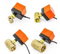 JNVFTCUX 1/2" 3/4" 1" 2" Motorized Ball Valve 220V 12V 24V 3-Wire 2 Point Control Brass Electric(24VAC,0.5 Inch)