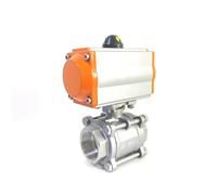 JNVFTCUX DN8 Three piece High Platform Pneumatic Ball Valve Stainless steel Q611F-16P Double Acting Cylinder