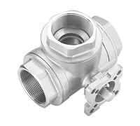JNVFTCUX Plumbing Fittings Ball Valve 1pcs Three Way Pneumatic High Platform Stainless Steel Internal Thread Body DN8-25 (Color : Dn8 Size T ty(Dn8,T type)