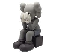 JNVHFGT 28CM XX Eye Bearbrick,face-covering Doll Ornament Home Living Room Display Cabinet Sculpture Statue Gifts for boys and girls(Grey)