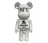 JNVHFGT Figurines,400% Violent Bear 28cm/11in Building Blocks Bear Handmade Model Collectible Doll Ornament A Gift for A Child(White)