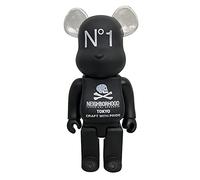 JNVHFGT Figurines,400% Violent Bear 28cm/11in Building Blocks Bear Handmade Model Collectible Doll Ornament A Gift for A Child(Black)
