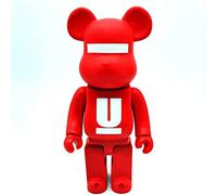 JNVHFGT Figurines,400％ Violent Bear Building Blocks Bear 28cm/11in Tide Play Action Figurine Model Handmade Collectible Toy Gift Fashion Ornament(Red)