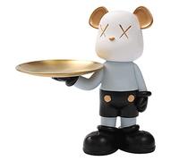 JNVHFGT Violent Building Blocks Bear,23cm/9in Figurines Storage Tray Ornament Model Collectible Toy Handmade Gift Fashion Ornament Sculpture(Grey)