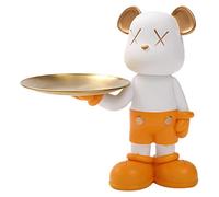 JNVHFGT Violent Building Blocks Bear,23cm/9in Figurines Storage Tray Ornament Model Collectible Toy Handmade Gift Fashion Ornament Sculpture(Yellow)