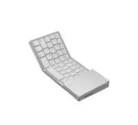 JNVkcsppm Folding Wireless Keyboard With Touchpad Compatible With Android Spanish Arabic Hebrew Portuguese(Silver keyboard)