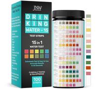 JNW Direct 15-in-1 Drinking Water Test Kit - 100 Strips - Quick & Easy Water Testing Strip for Lead, Alkaline, Chlorine, Hardness, Iron, Fluoride, Copper & More