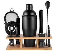 JNWINOG 11Pcs-Cocktail Shaker Set Black Bartending Kit 25oz Cocktail Bar Set Cocktail Mix Drink Making Kit Professional Bar and Home Drink Bar Tools for Bartender(Matte Black)
