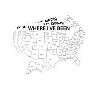 JNXIJ 3PCS Where I've Been Map Vinyl Coloring Sticker, 3" Waterproof Travel Decals Visited States Map, UV-Protected USA Travel Decal Journal Labels for Cars Laptops Bottles