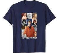 JNYEHSUI For Men T-Shirt Printed Jeffrey Dahmer T-shirt Round Neck Cotton Short Sleeve Neutral Humour T-Shirt Summer Streetwear Tops Men and Women Cosplay Boys and Girls-Navy blue||S