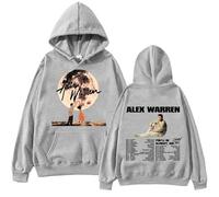 JNYEHSUI Hoodie Men's Long Sleeve Double-Sided Printed Drawstring Sweatshirt Street Winter Couple Hoody Oversize Fashion Casual Long Sleeve Singer Alex Warren Men's and Women's Sweatshirt-Grey||x_l