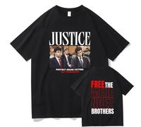 JNYEHSUI T-Shirt For Men Printed T-shirt The Menendez Brothers Round Neck Cotton Short Sleeve Men and Women Cosplay Boys and Girls Neutral Street T-Shirt Summer Streetwear Tops-Black||L