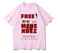 JNYEHSUI T-Shirt For Men The Menendez Brothers Printed T-shirt Round Neck Cotton Short Sleeve Neutral Street T-Shirt Summer Streetwear Tops Men and Women Cosplay Boys and Girls-Pink||S