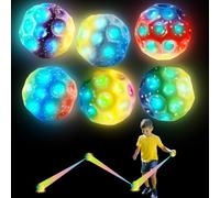 JNZSZA 6 PCS Moon Balls for Kids, Astro Jump Ball, Space Bouncy Balls, Improve Hand-Eye Coordination, Extreme High Bouncing Ball, Glowing Bouncing Ball for Outdoor Games Party Favors Kids Boys Girls