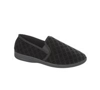 Jo and Joe Men's Twin Gusset Slipper with Cushioned Foam in-Sock for Extra Comfort & Support in Sizes 6-12 (Black, UK 8, UK Footwear Size System, Adult, Men, Numeric, Medium, 8)