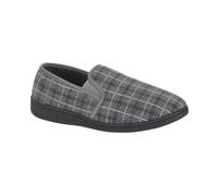 Jo and Joe Men's Twin Gusset Slipper with Cushioned Foam in-Sock for Extra Comfort & Support in Sizes 6-12 (Grey, UK 12, UK Footwear Size System, Adult, Men, Numeric, Medium, 12)