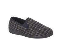 Jo and Joe Men's Twin Gusset Slipper with Cushioned Foam in-Sock for Extra Comfort & Support in Sizes 6-12 (Navy 1, UK 11, UK Footwear Size System, Adult, Men, Numeric, Medium, 11)