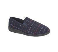 Jo and Joe Men's Twin Gusset Slipper with Cushioned Foam in-Sock for Extra Comfort & Support in Sizes 6-12 (Navy, UK 11, UK Footwear Size System, Adult, Men, Numeric, Medium, 11)