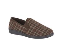 Jo and Joe Men's Twin Gusset Slipper with Cushioned Foam in-Sock for Extra Comfort & Support in Sizes 6-12 (Brown 1, UK 8, UK Footwear Size System, Adult, Men, Numeric, Medium, 8)