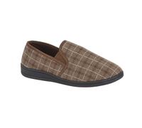 Jo and Joe Men's Twin Gusset Slipper with Cushioned Foam in-Sock for Extra Comfort & Support in Sizes 6-12 (Brown, UK 8, UK Footwear Size System, Adult, Men, Numeric, Medium, 8)