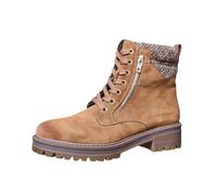 Jo and Joe Women's Ankle Boots Lace up and Side Zip-Brown-5