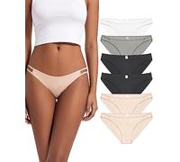 Jo & Bette 6 Pack String Bikini Underwear for Women, Soft, Sexy Womens Panties, Womens Cotton Underwear Medium