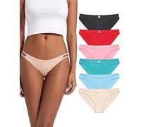 Jo & Bette 6 Pack String Bikini Underwear for Women, Soft, Sexy Womens Panties, Womens Cotton Underwear Medium