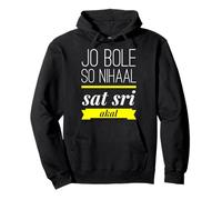 Jo Bole So Nihaal Sat Sri Akal Punjabi Sikh Gurmukhi Quote Pullover Hoodie