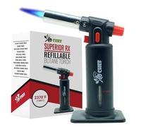 Jo Chef Butane Torch Lighter - 2,370°F Refillable Kitchen Torch, Adjustable Flame Lighter Gun With Safety Lock for BBQ, Baking, Brulee Creme, DIY, Crafts + FREE eBook