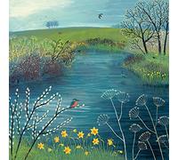 Jo Grundy "Spring At Kingfisher Pool" Canvas Print, Cotton, Multi-Colour, 3.20 x 40.00 x 40.00 cm
