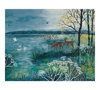 Jo Grundy The Enchanted Lake Canvas Print Blue/white/brown (50Cm X 40Cm)