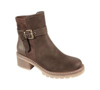 Jo & Joe Chunky Sole Ankle Boots Zip Fastening, Buckle and Warm Lining | Side-zip ankle boot with buckle detail, stacked block heel, and durable lug sole for all-day grip Available in Black Or Brown
