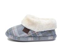 Jo & Joe Glenroyal Womens Grey Tartan Slippers - Size 8 UK - Grey
