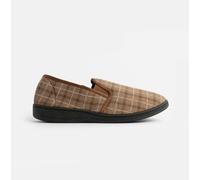 Jo & Joe GORDON Mens Full Slippers Checkered Brown - UK 9
