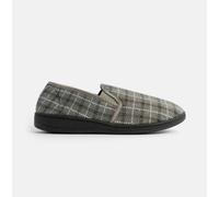 Jo & Joe GORDON Mens Full Slippers Checkered Grey - UK 8